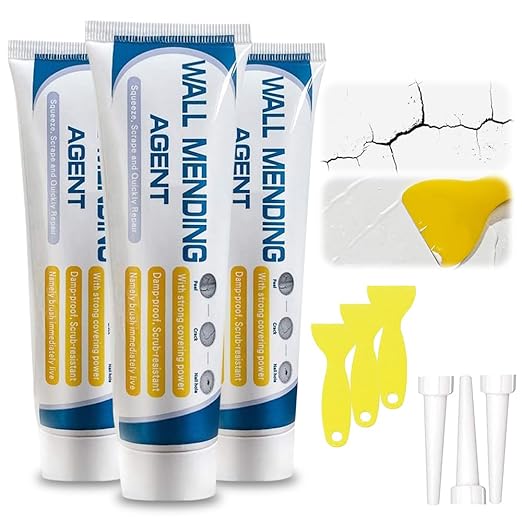 Efficient Drywall Repair Kit with Scraper, 2026 New Wall Mending Agent for Holes & Cracks, Multi-Functional Wall Patch Repair Kit for Wall Holes, Dents & Small Damage (3PCS)