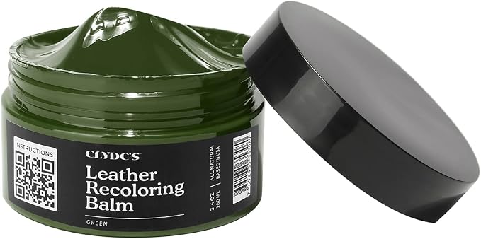 Clyde's™ Leather Company Leather Recoloring Balm – Color Restore & Scratch Repair Kit for Faded Leather Furniture, Car Seats, Sofa & Vinyl | 23 Colors | Non-Toxic Dye
