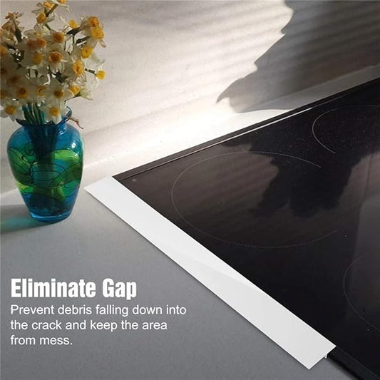 Silicone Stove gap covers, Oven Gap Fillers Seals Gaps Between Stove and Countertop, Easy to Install, Heat Resistant, 2 Pack (White, 21 inches)