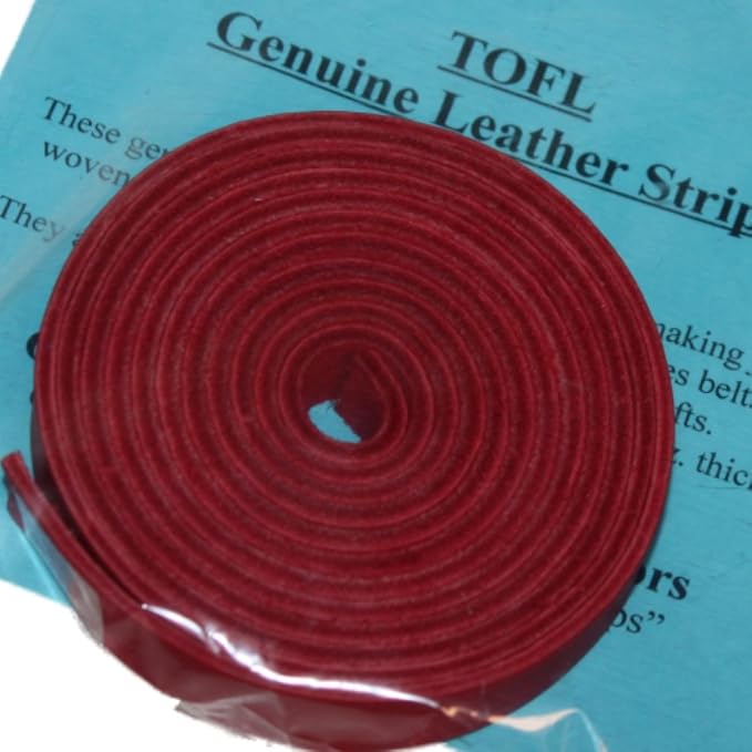 Leather Strap for Crafts & Jewelry | 72 Long × 5/8" Wide × 1/8" Thick (7-8oz) | Genuine Leather Strips for Crafts, Projects or Repairs - Red