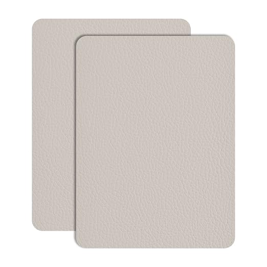 Leather Repair Patch Tape 8×12 inch 2 pcs Furniture Leather Strong Self Adhesive Tape for Sofas Couch Car Seats Cabinets Bags Anti Scratch Patches First Aid Patch Fixing Leather Ivory Grey2.0