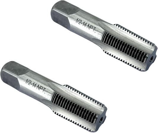 2 Pcs 1/2 NPT Hand Threading Tap,Carbon Steel NPT Pipe Taps for Plumbing Projects,Auto Repairs and Other Various DIY Thread Cutting Tools Small Poject