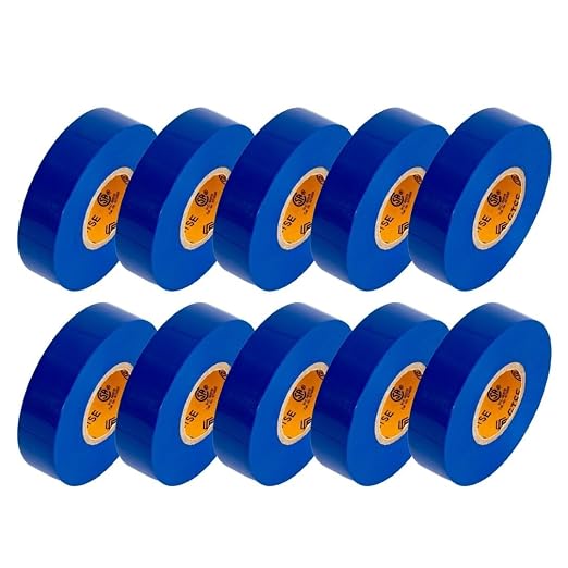 GTSE Blue Electrical Tape, 240 Rolls Bulk Box – Waterproof, Industrial Grade Vinyl, 3/4 in x 66ft– Strong Self-Adhesive PVC Electric Tape for Wire Insulation, 7 Mil, 600V – UL/CSA Listed