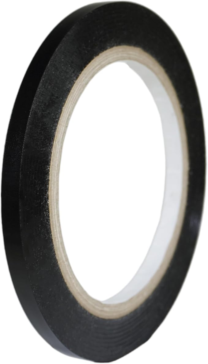GGR SUPPLIES T.R.U. CVT-536 Black Vinyl Pinstriping Dance Floor Tape: 1/4 in. Wide x 36 yds. Several Colors
