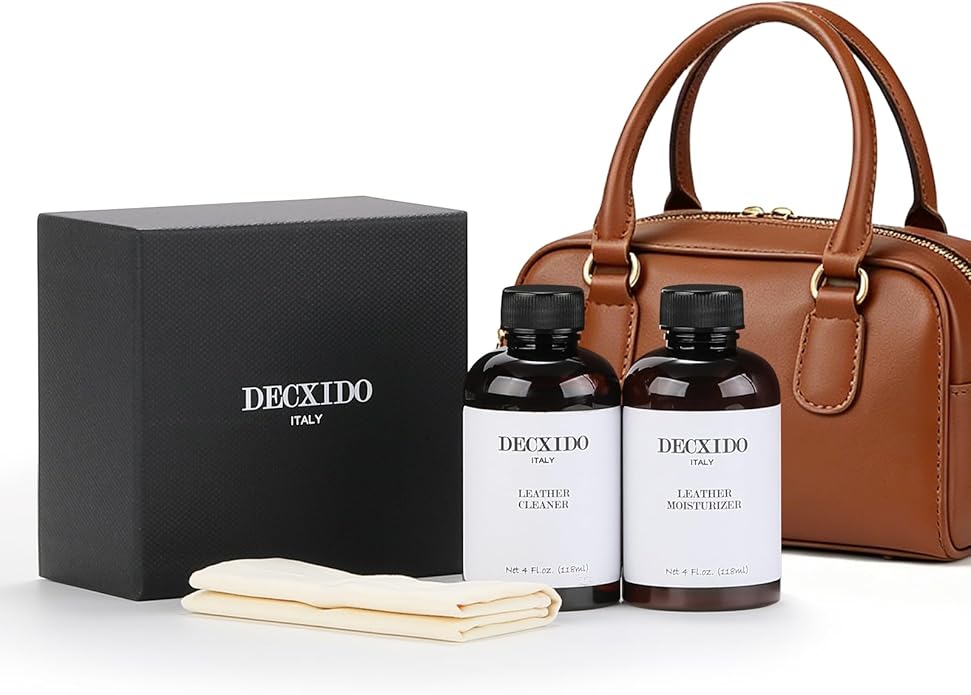 Leather Care Kit,Leather Cleaner and Leather Moisturizer,Leather Care set for Purse,Leather Bag,Restore Shine,Removes Stains.Leather Wallet,Leather Furniture,Leather Cleaning Kit,Leather Conditioner