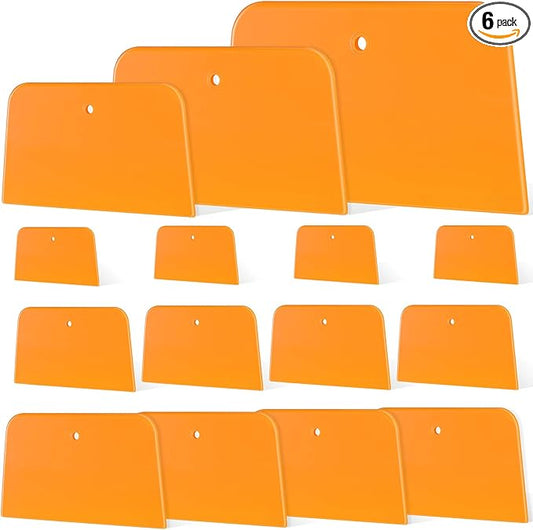 Frienda 6 Pcs Body Filler Spreaders Plastic Tools for Automotive Applying Putties Glazes Caulks and Paint (3 Sizes)