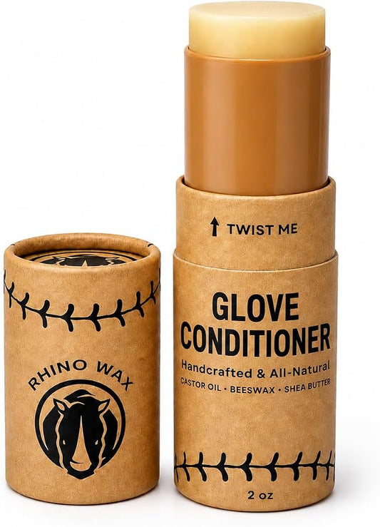 Rhino Wax Baseball Glove Conditioner for Leather - Break in, Protect & Care | Conditions, protects and helps restore dry baseball gloves while preserving softness, flexibility and long-term performance.