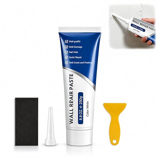 Efficient Drywall Repair Kit with Scraper, Quick-Drying Wall Mending Agent, Multi-Functional Patch Paste for Filling Holes and Cracks, Easy Drywall Repair for Nail Holes and Wall Damage (1 PCS)