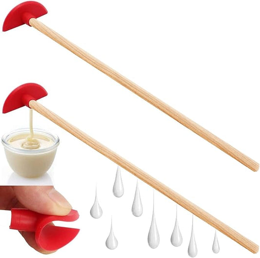 ddLUCK Silicone Bottle Scraper - Reusable Aid to Get The Every Drop, Silicone Every Drop Spatula - 35cm/14" Long Handle Clean Tools (2 Pcs)
