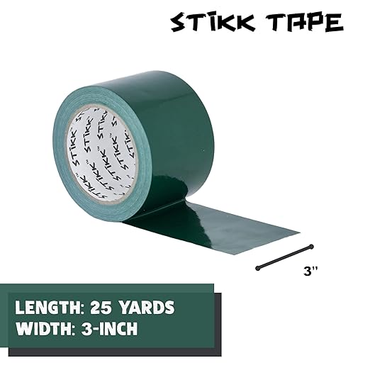 STIKK Duct Tape - Green Duck Tape - 3 inch x 25 Yards - Heavy Duty Tape for Repairs, Household Projects - for Commercial HVAC and Construction - Effective Heavy Duty Waterproof Duct Tape