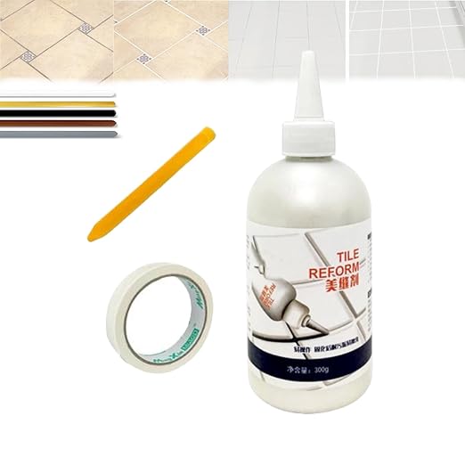 Waterproof Tile Gap Repair Filler, Tile Reform Waterproof Gap Repair Filler, Grout Tiling Tile Reviver Repair, Grout for Bathroom Tiling White, Tile Gap Repair Filler White (Grey)