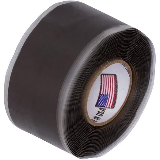 Tommy Tape Self-Fusing Silicone Repair Tape 1 in x 10 ft Black