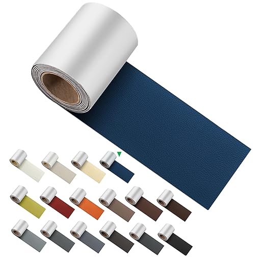 ILOFRI Self Adhesive Leather Repair Patch Tape 3x60 inch, Vinyl and Leather Repair Kit for Couches, Furniture, Car Seat, Boat Seat, Sofa, Vinyl Upholstery, Chair, Interior - Navy Blue