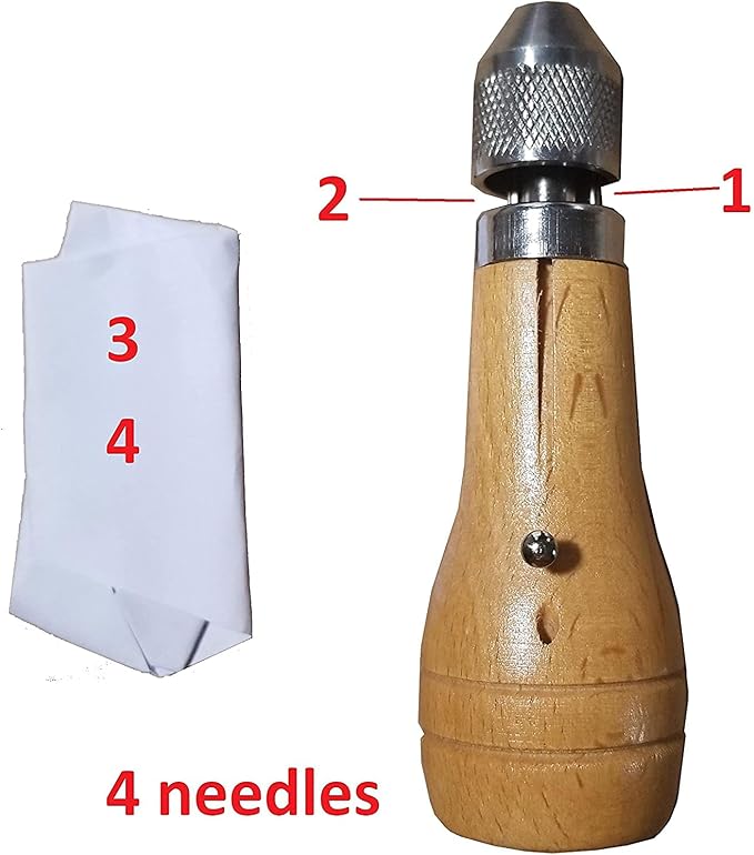 Swift Stitch Hand Sewing Awl Kit Leather Canvas Repair Saddles Coat Seat (Waxed Beige Thread)