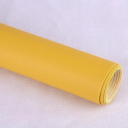 Leather Repair Patch Tape Kit,Self Adhesive Leather Repair Kit for Furniture,Vinyl Repair Kit for Couch,Sofa,Car Seats,Office Chair Luggage (Yellow,19.69"×53.94")