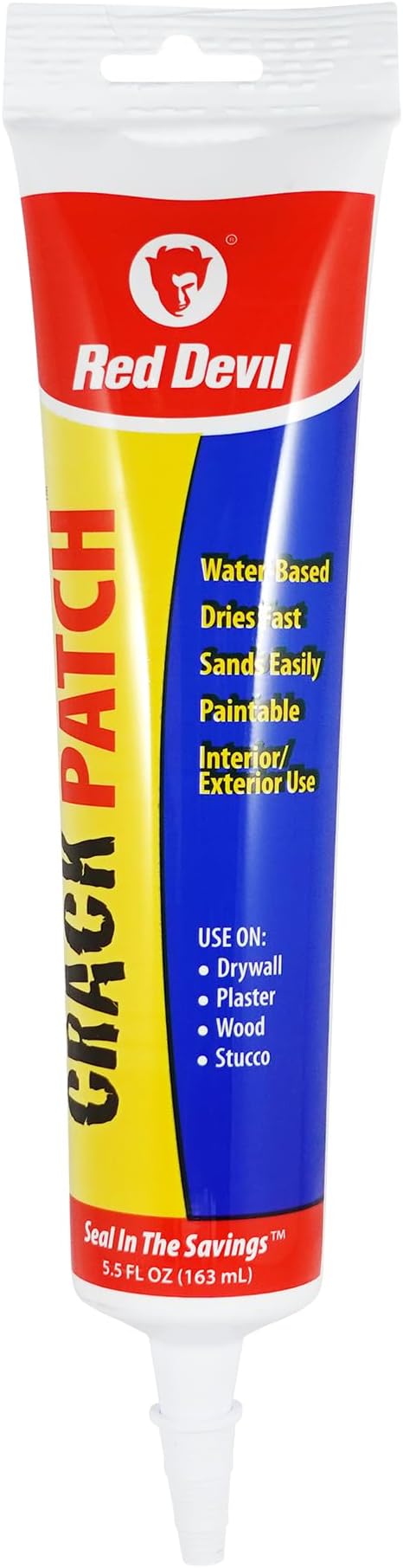Red Devil 0805 Crack Patch Premium Acrylic Spackling, 5.5 Oz. Squeeze Tube, White