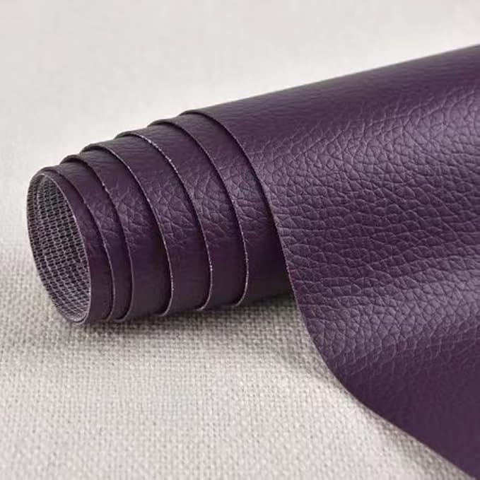 Self Adhesive Leather Repair Patch,Leather Repair Patch Tape Kit,Vinyl Repair Patches Waterproof for Couches,Furniture,Kitchen Cabinets,Car Seats (Deep Purple,9.84"×23.62")