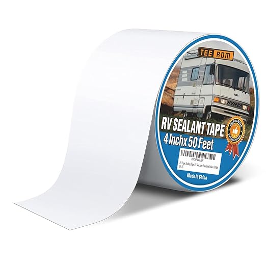 RV Sealant Tape White, 4 Inch X 50 Feet, Waterproof, UV Resistant, Weatherproof, for RV, Boat, Camper, Awning, Canopy, Tents