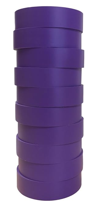 TradeGear Purple 10 Pack - UL Listed Colored Electrical Tape, 60 ft x 3/4 in, 600V, Flame Retardant, Waterproof, Rubber Adhesive - Phase Marking, Wire ID, Automotive