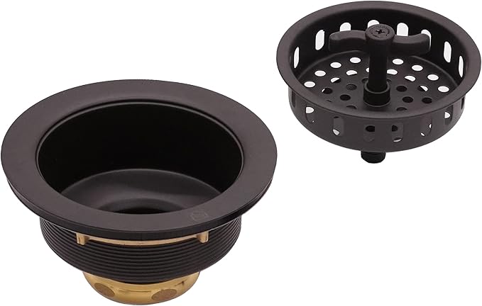 Westbrass Wing Nut Style Large Kitchen Sink Basket Strainer, 2 Pack, Oil Rubbed Bronze, D2135-12