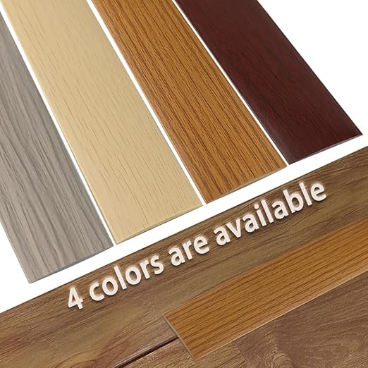 Floor Transition Strip 2" Self Adhesive Flat Vinyl Flooring Transitions Strip with Strong Backing Wood Grain (5cm, 10FT, Red Oak)