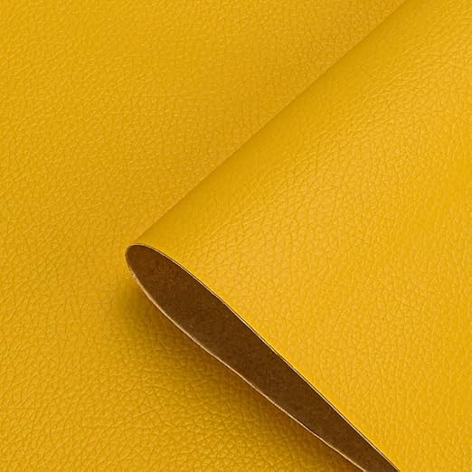 Self Adhesive Leather Repair Patch, 12 x 54 inch Vinyl Leather Repair Patches Kit for Furnitures, Car Seats, Couches, Sofas, Chairs, (Yellow)