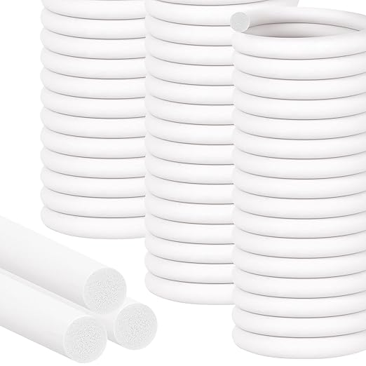 MYFAMIREA 50FT Backer Rod 1/4 Inch EPDM Rubber Caulk Saver Weather Strip Seal Concrete Expansion Joint Filler for Gaps and Joints, White