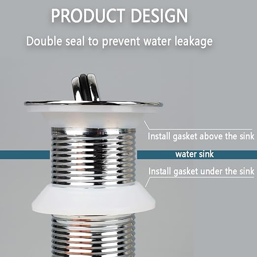 Drainage Seal,Universal Basin Drain Gasket,Thickened Silicone Sealing Ring,Seal Ring Replacement Parts for Bathroom Sink Drain Stopper，Includes Top and Bottom Washers Seals (Transparent-3Sets)