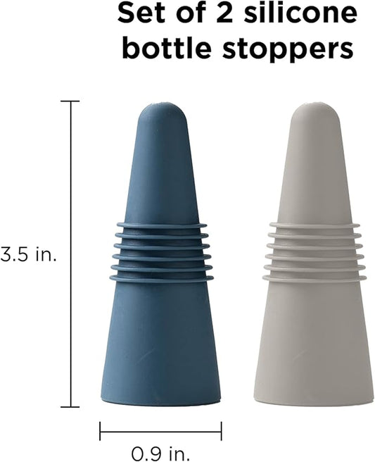 Rabbit Wine Stoppers and Beverage Bottle Stoppers, Silicone Set of 2
