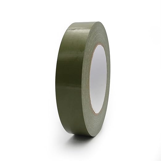 Duct Tape 1 Inch X 44 Yards, 8.5 mil Thickness, Heavy Duty Olive Green Army Green Duct Tape, No Residue, Waterproof, Tear by Hand for Repairs, Industrial, Professional Use