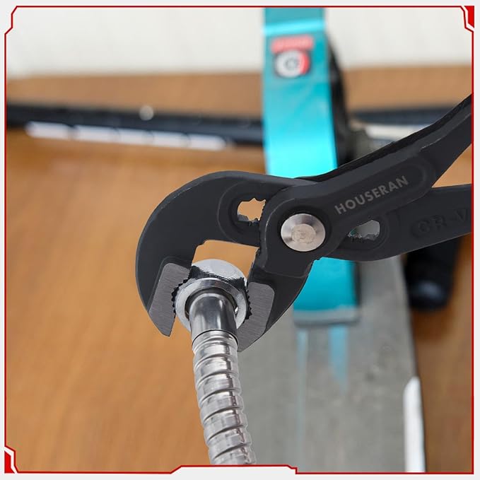 Water Pump Pliers, Slip Joint Pliers, 7 Inch Groove Joint Pliers, Wrench Pliers with Comfort Red Grips, CRV Tongue and Groove Pliers for Home Repair, Gripping, Nuts, Bolts, Pipe & Fittings
