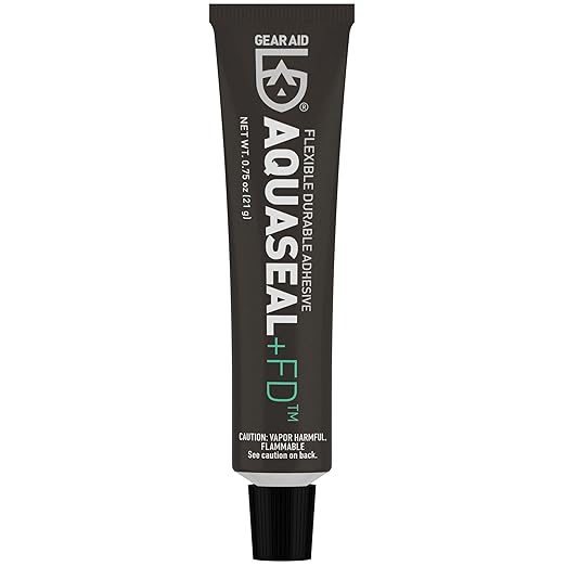 GEAR AID Aquaseal FD Flexible Durable Repair Adhesive for Fixing Tears and Holes in Waders, Wetsuits, PVC Inflatables, Vinyl and Outdoor Gear, Dries Clear, 0.75 oz, 1 Pack