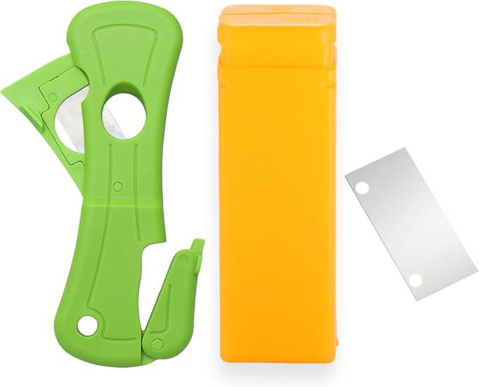Sealant Nozzle Vutting Tool - Cut & Crimp Adhesive Nozzle Cutter with Case & 2 Replaceable Blades, Silicone Caulking Tube Snip Manual Cartridge Cutter Tool for Silicone Hose Glass Sealant