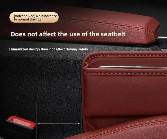 Alymarr Leather Car Seat Gap Filler, Center Console Organizer Multifunctional Auto Console Side Storage Box with Cup Holders,Car Accessories,Magnetic Leather Sunglasses Holder,Phone Key Storage