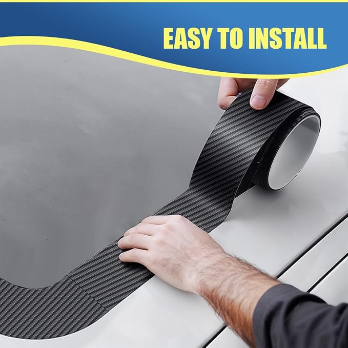 Car Sunroof Seal Strip, Waterproof Carbon Fiber Car Roof Window Edge Sealant Tape, Self-Adhesive Auto Weather Stripping, Vehicle Sunroof Leak-Proof Protection Trim for Trucks, SUVs (6M-19.7Ft)