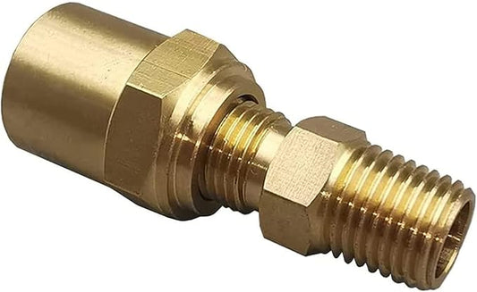 Pipe Fitting Adapter of 1/4" NPTF Male x 3/8" Hose ID x 5/8" Hose OD, Pipe Connector Replacement Part, Brass