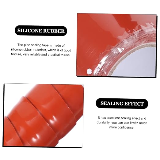 Flexible Silicone Rubber Sealing Tape Leak Repair Wrap for Pipes Buckets Faucets Compression Resistant Weatherproof Plumber Sealant for Water Joints and Heating Connections