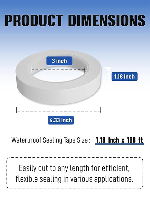 Bottle Sealing Tapes - Stops Liquid Leaks,1.18in x 108ft Leakproof Seal Strip for Travel & Shipping, Perfect for Wrapping Toiletries, Liquor Jars, Candy Boxes, Jar Lids and Transportation