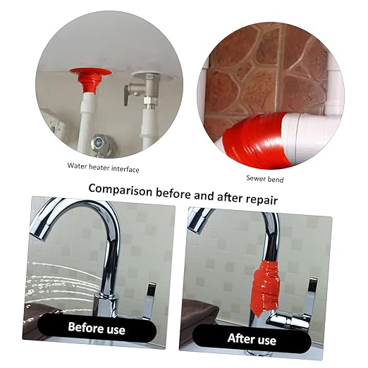 Cabilock 4pcs Pipe Sealant Tape Flexible PVC Leak Repair Tape for Plumbing Self-Adhesive and Airtight for Home and Emergency Repairs