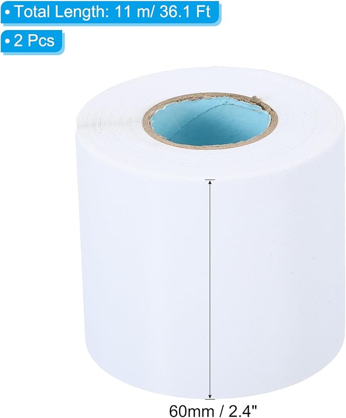 PATIKIL 2.4" x36.1ft Pipe Wrapping Tape, 2 Pack PVC Duct Tape Pipes Insulation Air Conditioner Tube Wrap Waterproof Non Adhesive for HVAC Electrical White