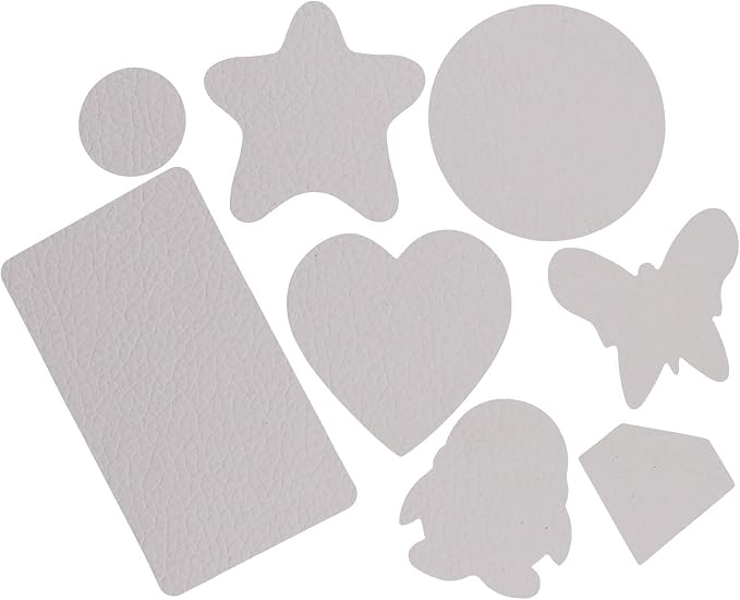 8 Pieces of Self-Adhesive Leather Repair Patches Tape Stickers for Sofas, Bags,Furniture,Car Seats,Waterproof and wear-Resistant (White)