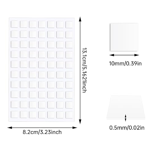 JANYUN 560 Pcs Sticky Dots Square Putty Clear Mounting Tape for Posters | Sticky Tack Points Tape for School Office,Heavy Duty No Trace Adhesive Mounting Tape for Removable Balloons Stickers