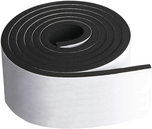 Neoprene Foam Strip Roll By Dualplex, 4" Wide x10' Long 1/4" Thick, Weather Seal High Density Stripping with Adhesive Backing – Weather Strip Roll Insulation Foam Strips