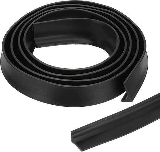 PATIKIL 118 Inch Collapsible Shower Threshold Water Dam Guard, Shower Stopper Barrier Self Adhesive Sink Splash Guard for Frameless Shower Door Bottom, Black (1.2"Wx0.6"T)