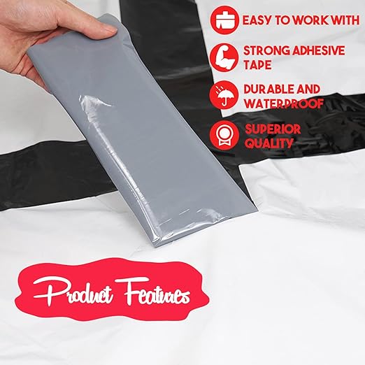Black Seal Tape, 4" x 100' Vapor Barrier Tape Polyethylene Sealing Moisture Barrier Seam, Black Vinyl Tape for Crawlspaces, Repair, Underlayment Seams, Metal Building Seams
