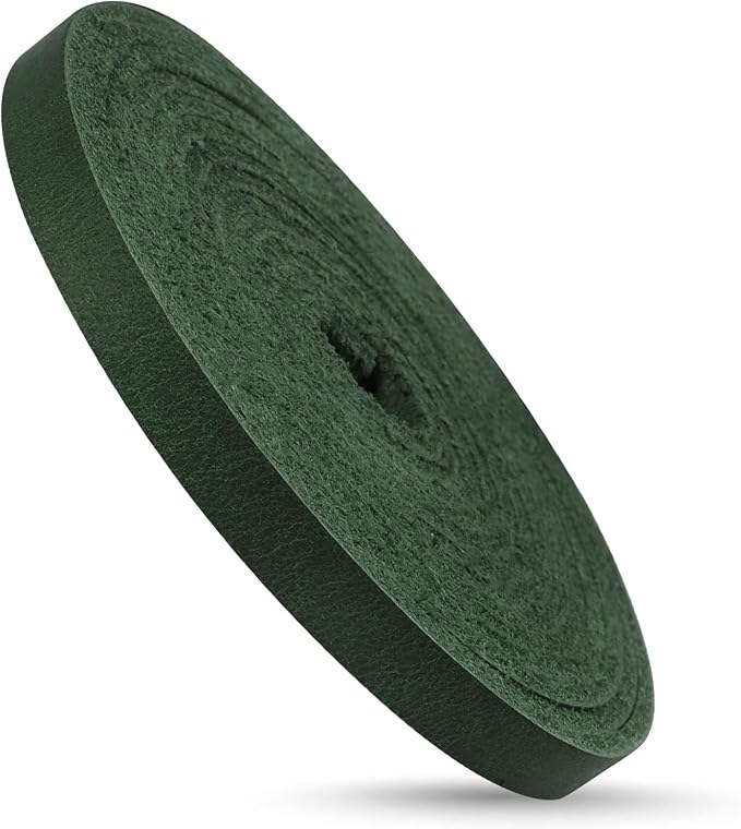 Ringsun 1/4 Inch Wide Flat Leather Strips for Crafts, Full Grain Leather Strap Cord String for Crafts, Tooling (2mm Thick 72.5 Inches Long Green)