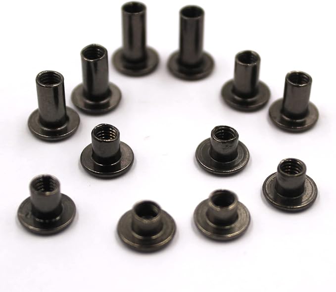 110 Sets Black Chicago Leather Fasteners Leather Rivets Kit for Shoe/Belt Repair/Fabric Rivets