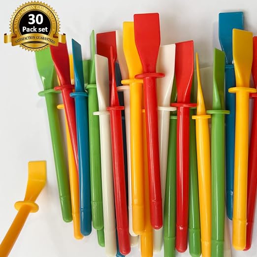 Lependor Glue Spreaders, Colored Plastic Glue Smear Sticks Applicator DIY Art Leather Craft Tool, Easy Clean Polypropylene Plastic - Pack of 30