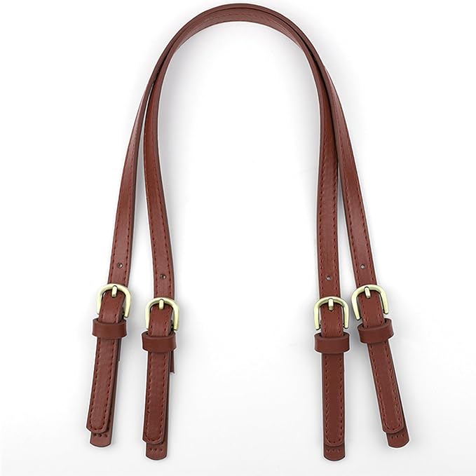 XIMEO 2 Pack Replacement Purse Straps – Adjustable PU Leather Handles with Buckle for DIY Bag Making, Tote & Handbag Repair