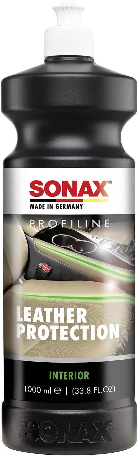 SONAX Profiline Leather Care | Nourishing Leather Conditioner with UV Protection | Prevents Cracking & Drying | Hydrophobic Surface Repels Dirt, Dust, & Water | 282300 | 1L